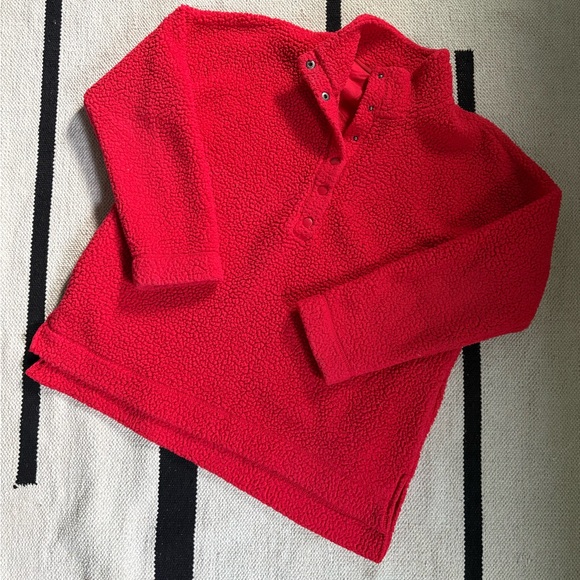 aerie Tops - Aerie Half-Button Sherpa Pullover (last photo for fit reference)